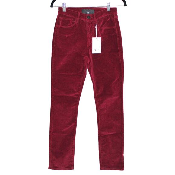 3x1 Higher Ground Cropped Stretch-cotton Velvet Size 24 - Picture 2 of 7